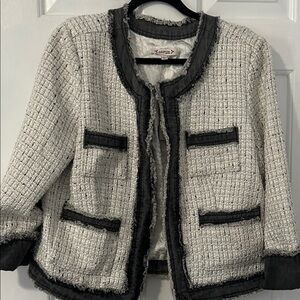 NEW WITH TAGS. Nanette Lepore Textured Blazer in Cream and Black